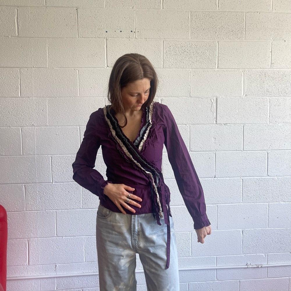 Women's Purple Wrap Top